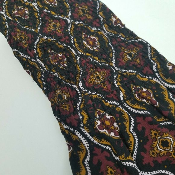 A.L.C. Burgundy Gold Print Alexa Silk Dress - Picture 9 of 11